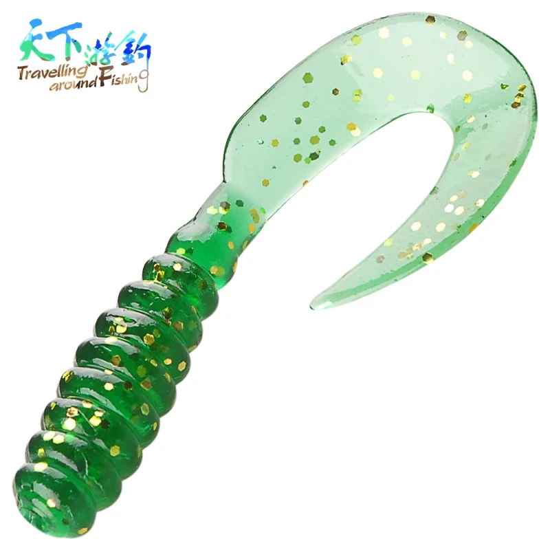 40Pcs Worm Shape Soft Baits Sickle Tail 3.3cm/4.8cm 8Color Silicone Grub Lure Isca Artificial Bait Para Pesca Fly Fishing Tackle | Спорт и