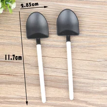 Одноразовый черный Пластик ложка-Лопатка для мороженого стеки маленькая лопатка Форма вилка для торта инструменты для мороженого вечерние поставки 100 шт./лот