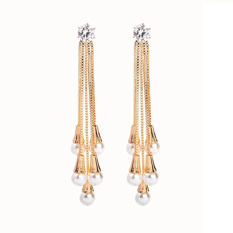 Mother's Day Special Offer Senior Custom Alloy Tassels Drop Earrings Imitation Pearls Fashion Jewelry Shipping Accessory | Украшения и