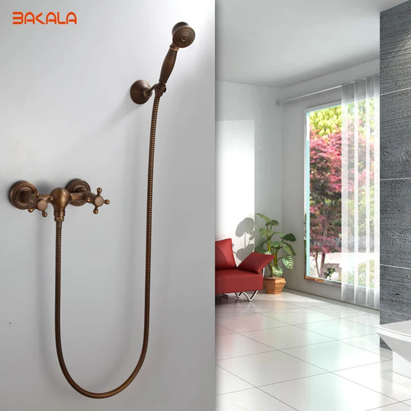 DHL Free Shipping ! Luxury NEW Antique Brass Rainfall Shower Set Faucet + Tub Mixer Tap + Handheld Shower Wall Mounted HY-697 DHL Free Shipping ! Luxury NEW Antique Brass Rainfall Shower Set Faucet + Tub Mixer Tap + Handheld Shower Wall Mounted HY-697