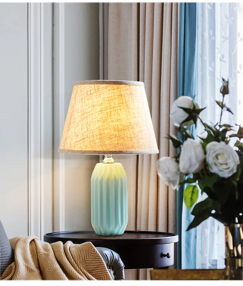 Скандинавские Современные Простые Керамические настольные лампы романтическая Милая прикроватная тумбочка для спальни креативные лампы