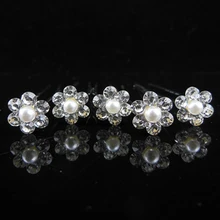 20 шт. Кристалл Жемчужный Цветок свадебные шпильки Свадебные шпилька для волос Инструменты для укладки аксессуары невесты Braide парикмахерские зажимы