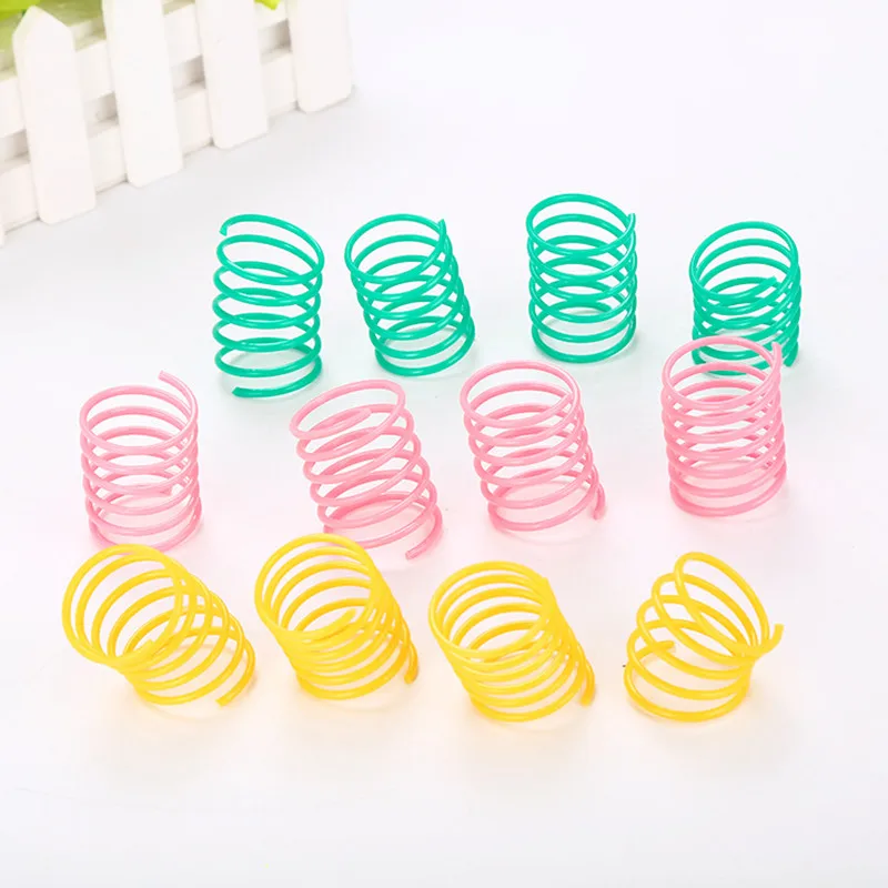 10pcs Cat Toy Springs Pet Plastic Spring Cat Toy Balls Colorful Springs
