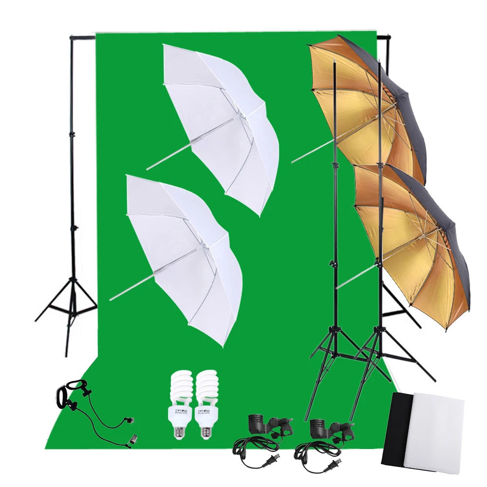 Photography Photo Lighting Kit Set with 45W 5500K Daylight Studio Bulbs
