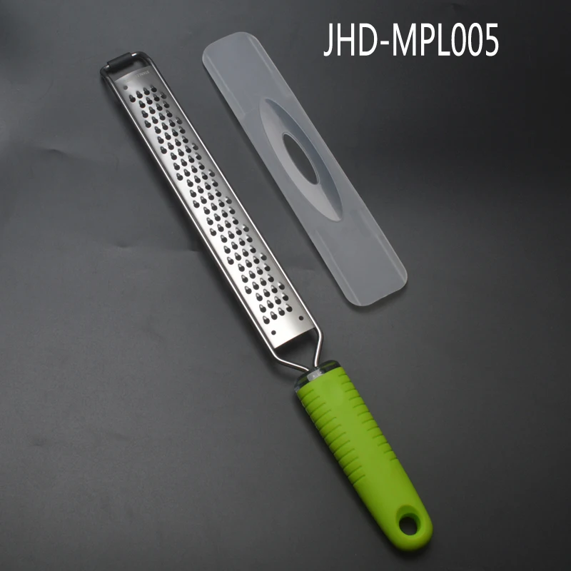 Овощерезка длинная терка для микросамолета с зеленой ручкой и пластиковой крышкой, маленькая терка для сыра в форме зубов