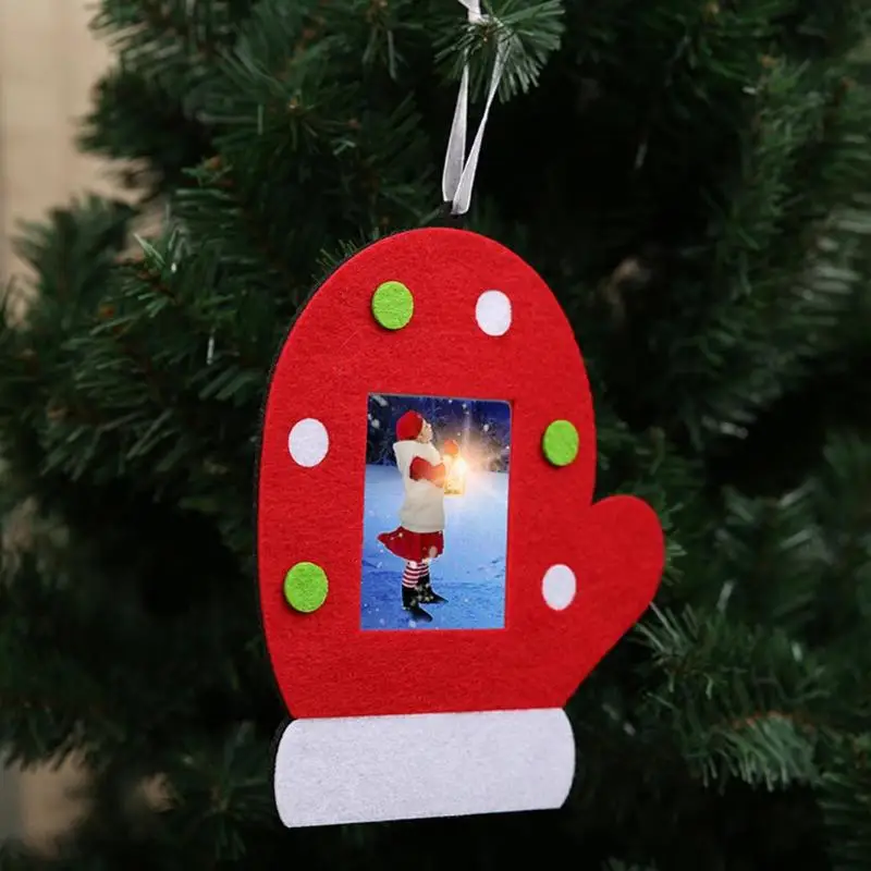 Рождественская елка украшения Нетканая рамка для фотографий держатель рамка Рождественский подарок кулон Рождественское украшение для дома дети