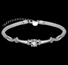 Silver-Plated Bracelets High-Quality Jewelry Austria Crystal Buckle Bracelets Screw Bracelet Hand Chain Fit diy European Charms