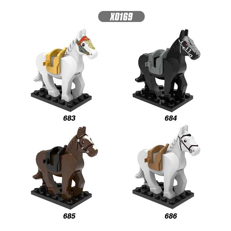 

Single Sale Hobbit Lord of the Rings White Blown Black Horse Bricks Building Blocks Figures Bricks Dolls Toys For Children X0169
