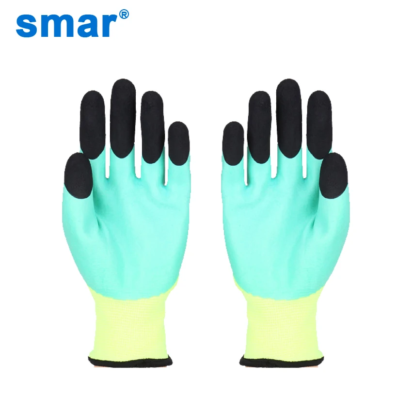 

Smar 12 Pairs Latex Micro Foam Gloves Black Green Yellow Multi-Color Safety Gloves Work Gloves Men's Multi-Functional Gloves