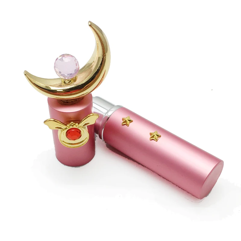 

New Anime Sailor Moon 20th Magic Wand Luna Moon Bar Perfume Bottle Makeup Brush Cosmetic Adjustable Face Brush Tool Cartoon Gift