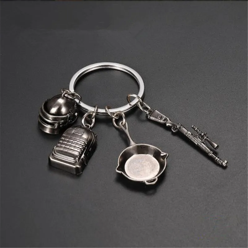 

PUBG Keychain Game Playerunknown's Battlegrounds PUBG Cosplay Weapon Props Pan Level 3 Helmet Level 3 Backpack 98K Toy Model