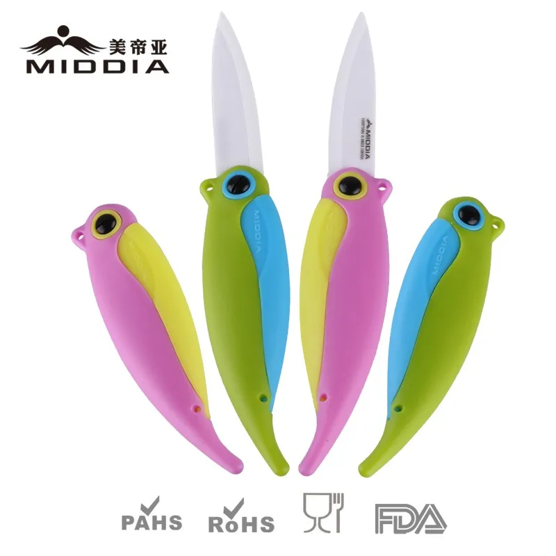 Розничная / Middia керамические ножницы для резки пищевых продуктов с оболочкой и керамический складной набор ножей для фруктов