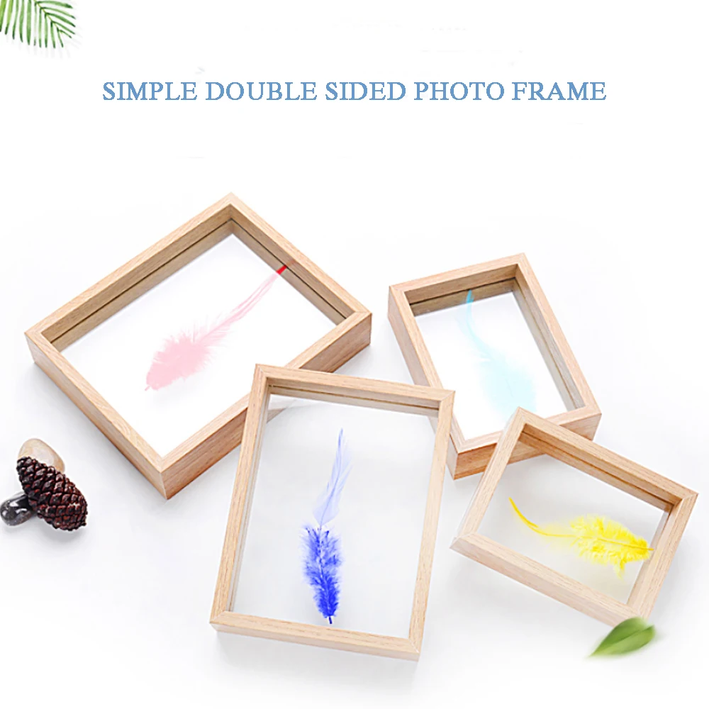 Modern Art Creative Plant Glass Butterfly Specimen Frame Double-sided Photo Frame 5 inch 7 inch 8 inch 10 inch For Home Decor