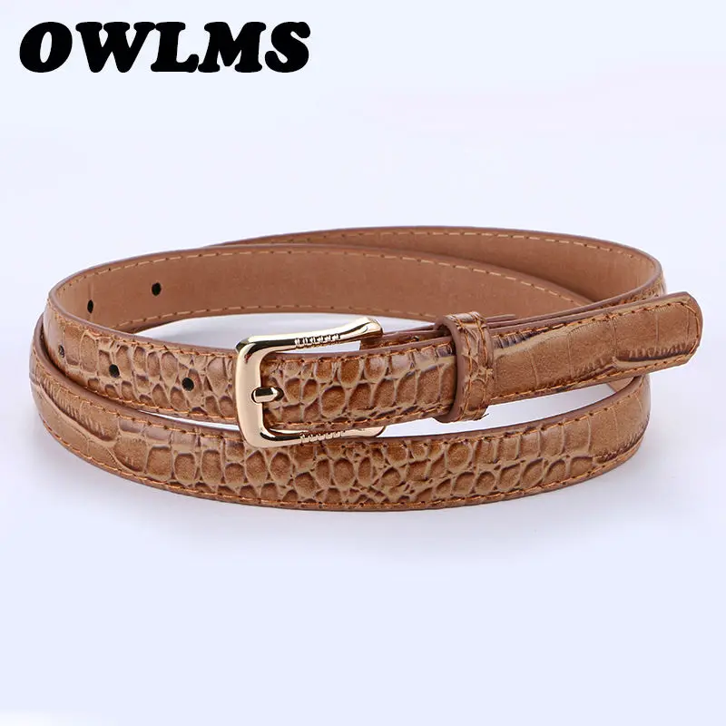 

HOT Black PU Leather Belt For Women Newest waistband Fashion gold Pin Buckle popular lady Belts thin strap gifts female for jean