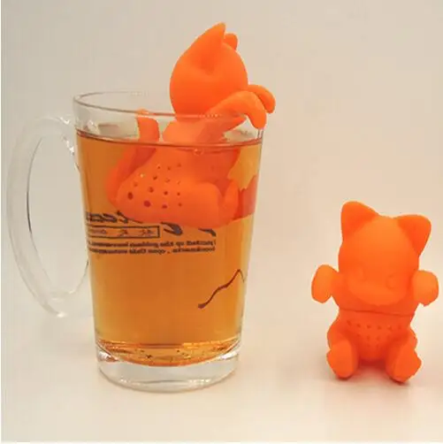 Creative Cartoon Tea Strainer Silicone Cute Cat Infuser Tools |