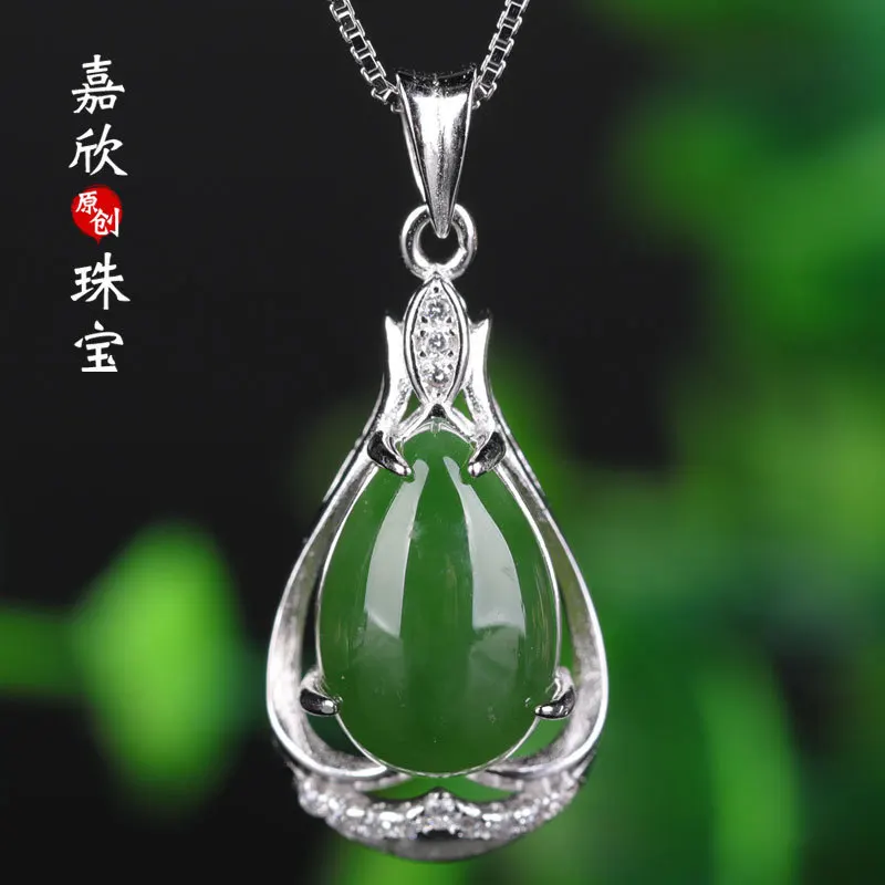 

2019 Rushed Cluci Cage Pendants Asg Pendant 925 Inlaid Hetian Spinach National Character Wind Wholesale Female With Certificate