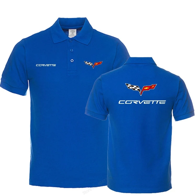 Бренд одежда для офиса(верх) для мужчин повседневное хлопок Chevrolet Corvette мужские Поло рубашка короткий рукав топы корректирующие одноцветн