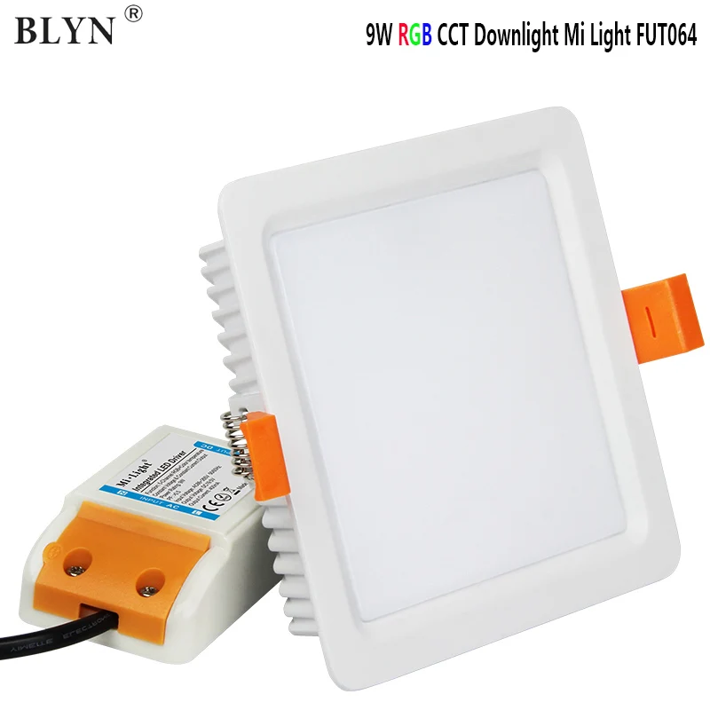 

LED Downlight 9W RGB CCT Ceiling Light WIFI 2.4G Remote Control 16 Million Colors Square Spotlight Lamp AC85-265V FUT064
