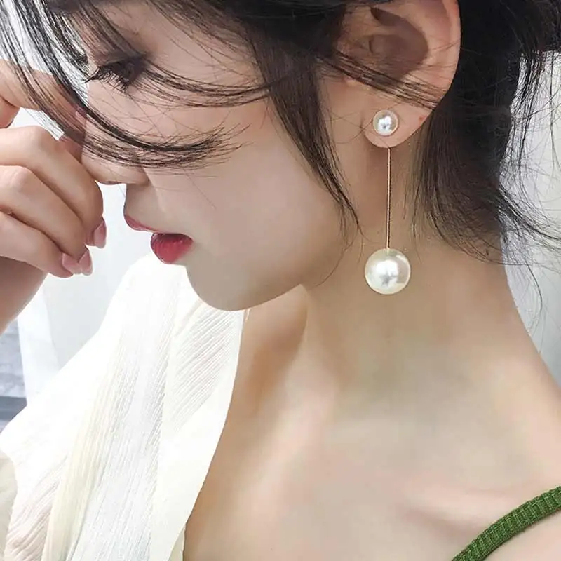 

Pearl earrings new Korean temperament earrings personality ladies long tassel earrings