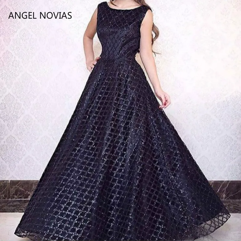 Ангел Novias длинные черные блестящие Abendkleider арабский вечернее платье 2018 Кафтан Дубай Платья для вечеринок vestido de gala