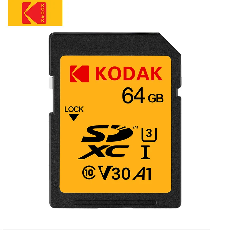 Sd-карта Kodak 64 Гб карта памяти 128 ГБ SDXC U3 V30 carte sd 256 ГБ для sony Canon Nikon micro SLR цифровая камера cartao de memoria - Емкость: 64 ГБ