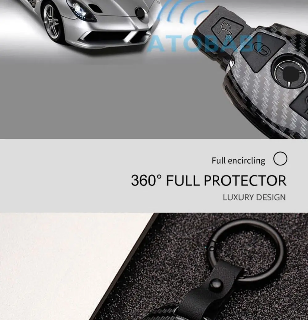 Чехол для ключей от машины из углеродного волокна для Mercedes Benz E C G M R S Class 204 212 216 SLS SLK GLK CLK E400, защитный чехол для ключей