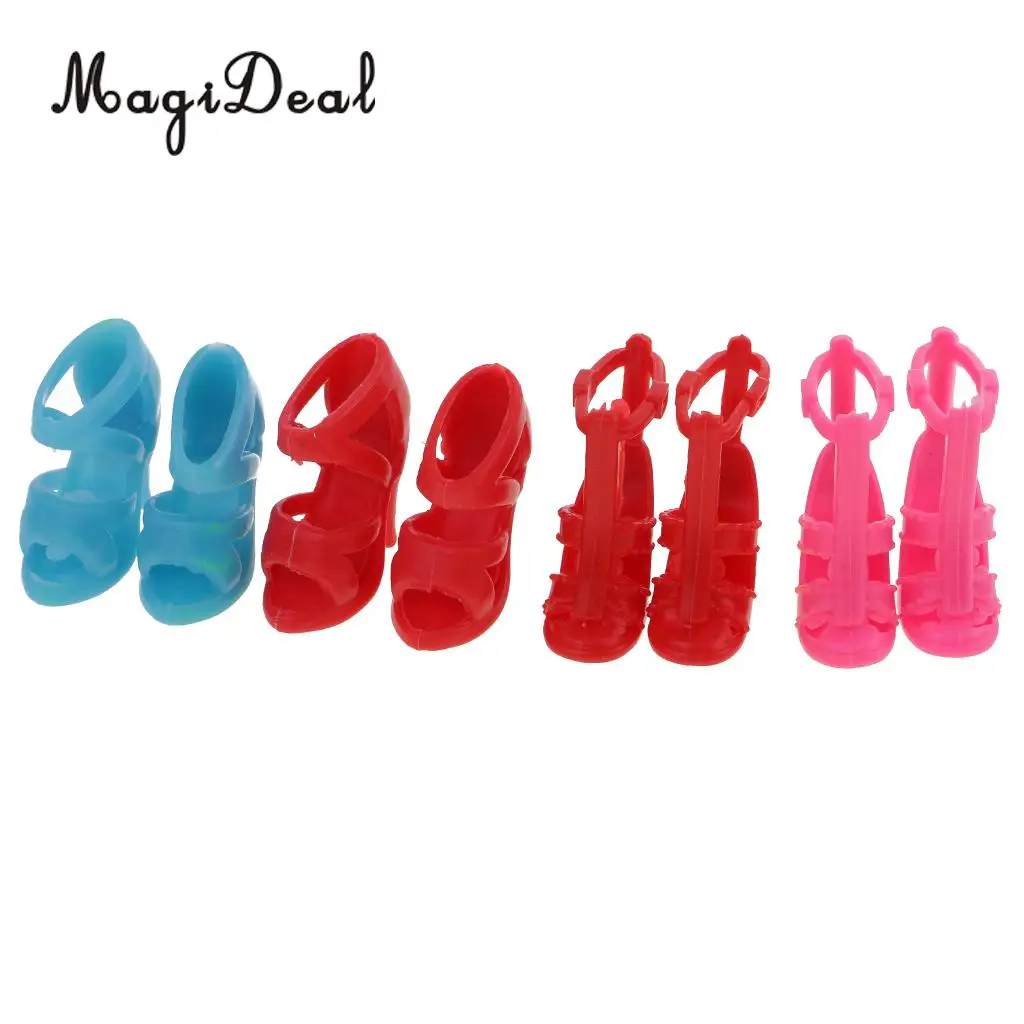 MagiDeal Colorful 20 Pairs 2cm PVC Doll Boots Shoes High Heel Sandals for Dolls Dollhouse Decoration Children Girls Cute Toy