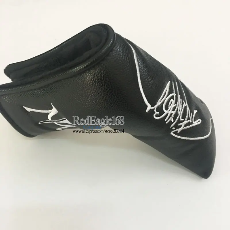 Cooyute wholesale Golf headcover Bear pattern PU T Golf Putte headcover Unisex black Golf Clubs head cover Free shipping