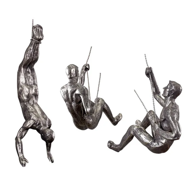 

Retro industrial wind climbing personage pendant bar art wall decoration wall hanging living room creative background wall decor