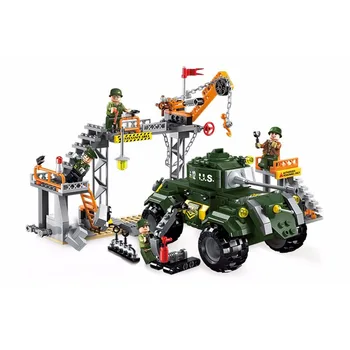

Enlighten Building Block Military Battle Land Force Maintenance Factor 4 Figures 396pcs Educational Bricks Toy Boy
