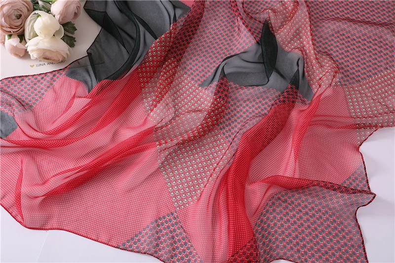 Летний шелковый шарф для женщин длинный размер пашмины Дамская Шаль женские обертывания бандана шарф хиджаб принт мягкие пляжные палантины