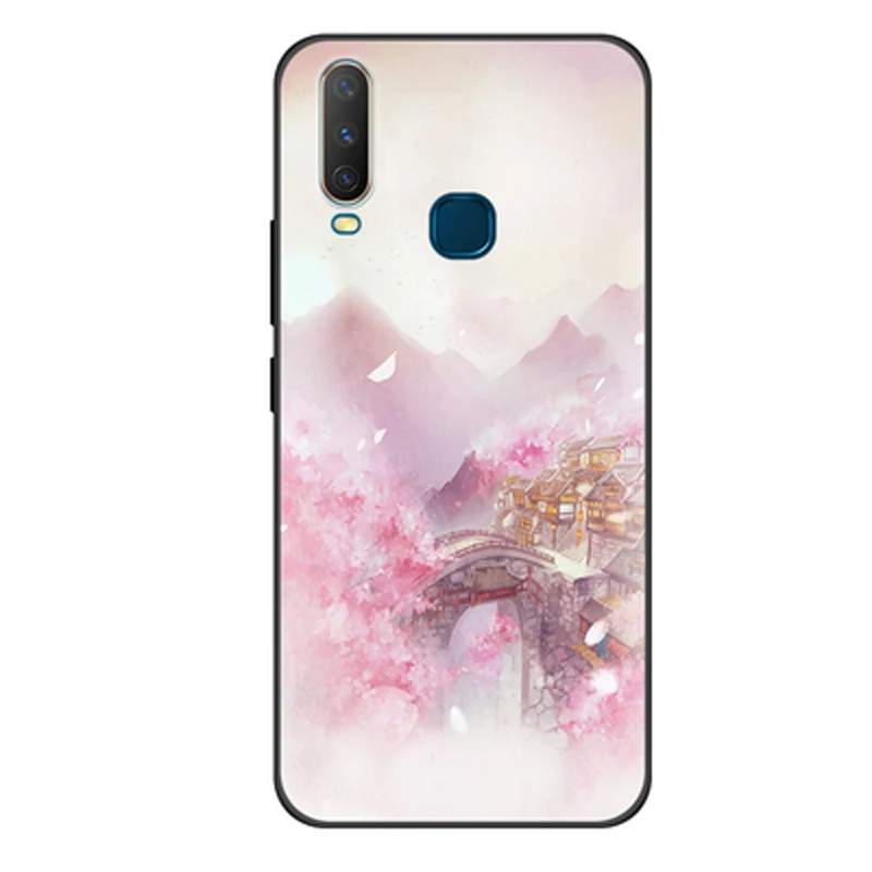 Мягкий силиконовый бампер для vivo Y17 2019 чехол телефона HD с рисунком из мультфильма