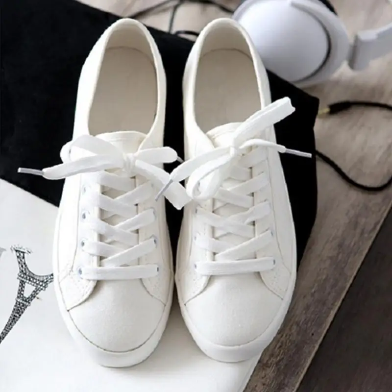 

2019 New Autumn Lace-up White Shoes Women Canvas Breathable Solid Color Female Casual Shoes #0926