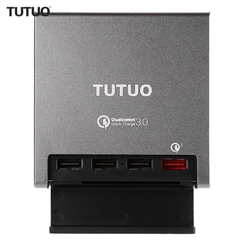 

TUTUO Quick Charge 3.0 QC-024P 4-Port 40W EU/US Plug USB Wall Charger with Aluminum Alloy for Samsung Galaxy S6 S7 iPhone 6 7