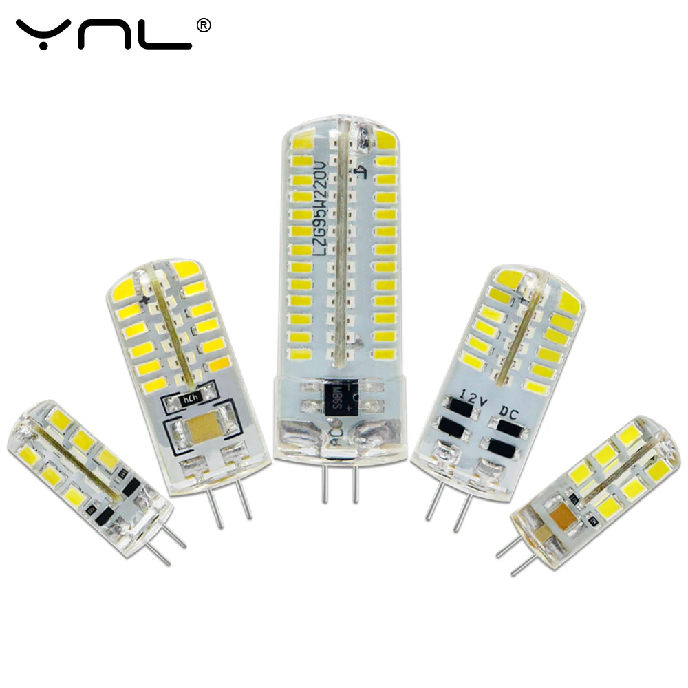 YNL светодиодный G4 3014 SMD 3 Вт 2 1 220 В и 12 постоянного тока Светодиодный светильник 20