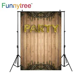 

Funnytree photographic background bush wood wall party balloon celebration vintage simple photography backdrop fantasy photocall