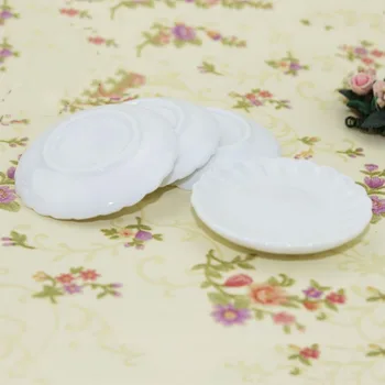 

1pc new Cute Miniature White big Dishes Plate Tableware Decor Kitchen Toys Doll House Accessories Children Kids doll house gift