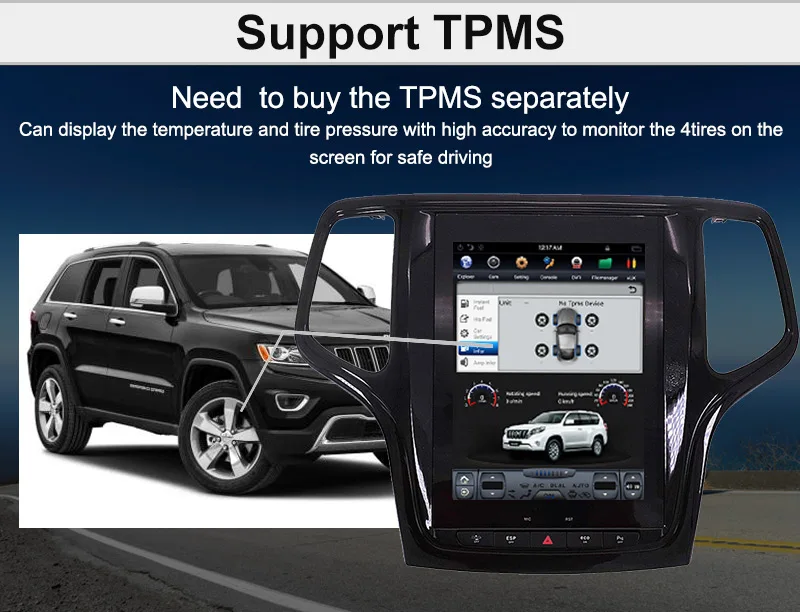 Sale Aotsr Android 7.1 Tesla style Car GPS Navigation For JEEP Grand Cherokee 2014-2018 gold and black No DVD multimedia player 14