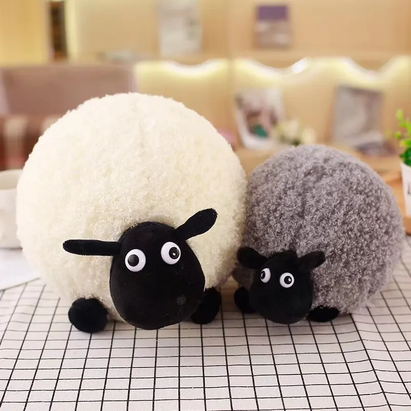 

25/35cm Animal Sean Sheep Plush Stuffed Toys Kawaii Sheep Ball Plush Toys Cushion Pillow Room Decoration Gift for Baby Children