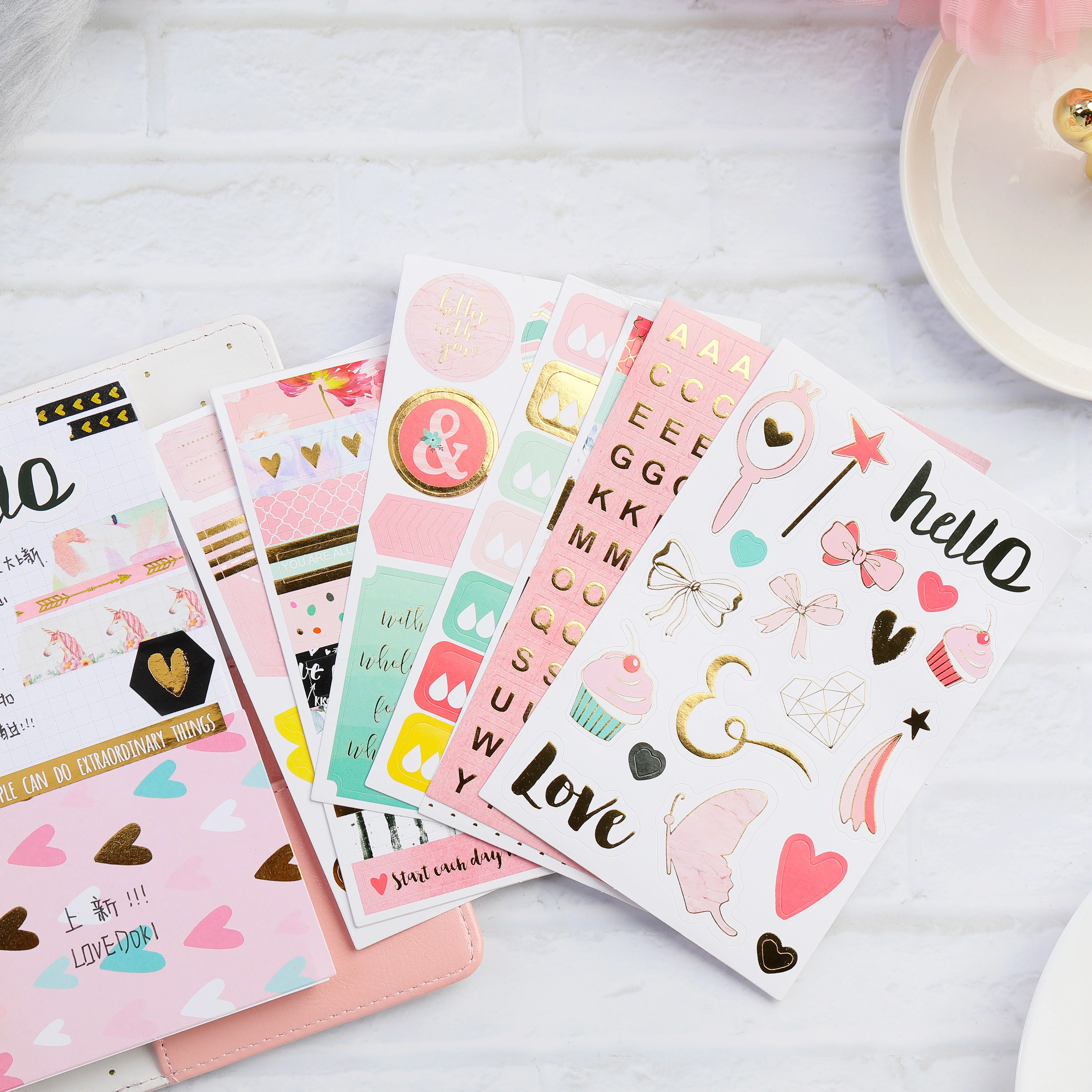 8pcs Creative Kawaii Little lovers gift series pink love Decorative