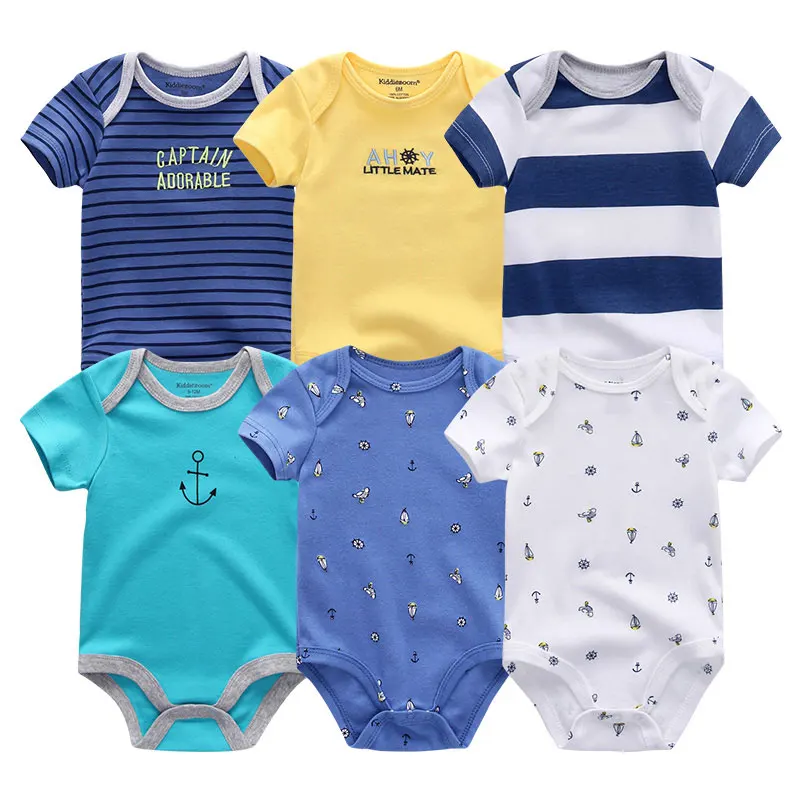 Одежда для малышей в стиле унисекс; 6 шт./лот; комбинезоны для новорожденных девочек; roupas de bebes; Комбинезоны для маленьких мальчиков; летняя одежда для малышей - Цвет: BDS6068
