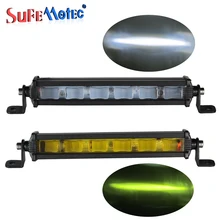 6D 8 inch 18 Вт Slim Mini светодиодный свет бар однорядные Подсветка для внедорожных Грузовиков 4X4 лодка Авто DRL Туман лампы накаливания 12 В 24 В Amber