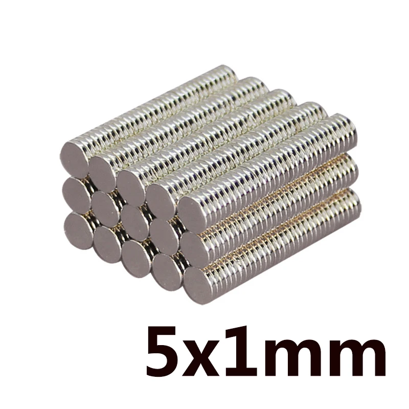 100 шт 5x1 мм N35 неодимовый магнит диск Постоянный NdFeB маленькие круглые супер мощные магнитные магниты Ремесло 5 мм x 1 мм