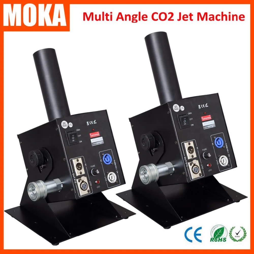 

2 Pcs/lot adjustable angle CO2 Jet cannon stage Cryo co2 jets DMX 512 control free 6m hose Co2 Jet Blasting for ktv disco club