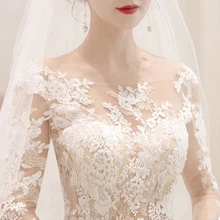 Fansmile, новинка, Vestidos de Novia, винтажное бальное платье, Тюлевое свадебное платье,, Качественное кружевное свадебное платье принцессы, FSM-020F/T