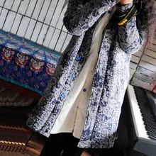 YoYiKamomo, осенние женские парки большого размера, новинка, оригинальные, хлопковые, плотные, с хлопковой подкладкой, свободные, женские, макси, Длинные парки