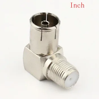 

4pcs High Quality F Connector Female Turn RF Cable TV Plug Female ,TV Set-top Box RF Adapter Inch Full Copper Right Angle