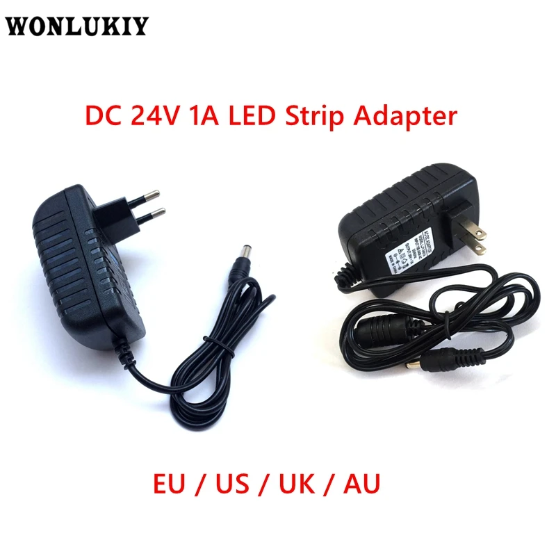 

DC 24V Power Adapter AC 100-240V Lighting Transformers Output DC 24V 1A EU US UK AU Switching Power Supply Adapter For LED Strip