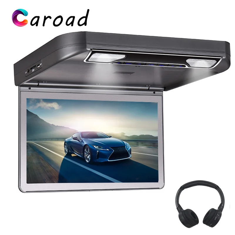 Caroad 13.3 Inch Car Roof mount DVD Player Flip Down HD 1080P Video TFT Wide Digital Screen USB/SD/HDMI/MP5/IR FM Transmitter | Автомобили