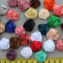 200 шт. Проката атласные ленты ручной работы Ткань розетка розовыми цветами в смешанные цвета 20-25 мм